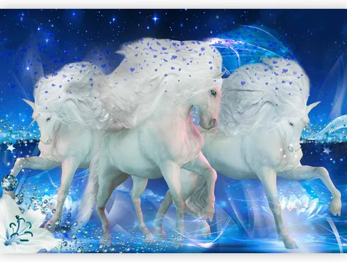 Miniatura 12 de artgeist Mural Pegaso Unicornio 79x55 pulgadas - Papel pintado no tejido de forro polar Decoración de pared Impresión fotográfica Diseño de imagen
