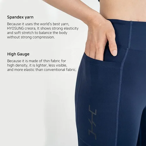 Miniatura 6 de Korea Dynamic Leggings Navy Blue, Asian Size, Spandex, With Pockets