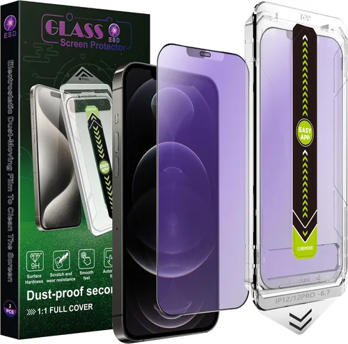 Miniatura 12 de Paquete de 2 protectores de pantalla mate antiluz azul para iPhone 14 Pro Max/15 Plus/16 Plus (6.7 pulgadas), vidrio templado 9H, antirreflejos