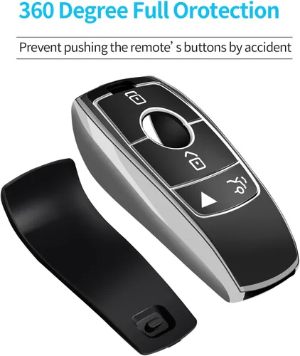 Miniatura 4 de Compatible con funda para llavero Mercedes Benz con llavero, TPU suave protección de 360 grados para GLA GLE GLS 2020-2025 Clase S 2019-2023 Clase E