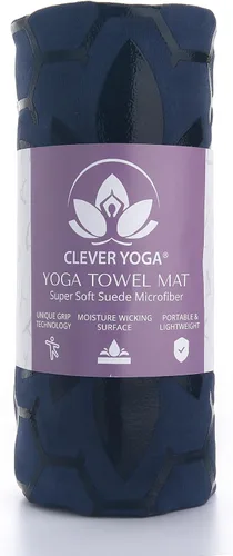 Miniatura 2 de Clever Yoga Toalla de Estera de Yoga Caliente – Agarre Antideslizante para Yoga Caliente, Absorbe el Sudor, Agarre de Silicona en Panal, Se Mantiene