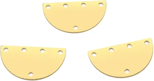 Miniatura 7 de Adabele - 50 piezas de latón crudo de 0.827 in, semicírculo semicírculo, eslabones de 2 agujeros, sin chapar/sin revestimiento para manualidades