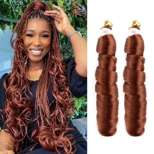 Miniatura 27 de Cabello rizado francés trenzado para trenzas de caja, 8 paquetes de 12 pulgadas, 3.00 oz/paquete, cabello trenzado de onda suelta, extensiones