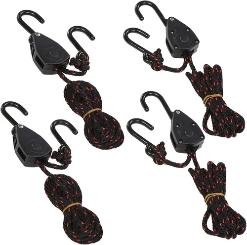 4 correas de amarre ajustables de 1/8 pulgadas y 6 pies para canoa y lazo de popa (6 pies)