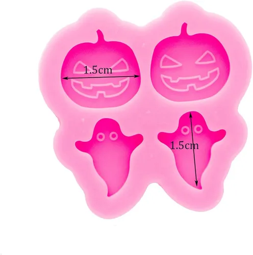 Miniatura 2 de 5 moldes de resina para aretes, molde de silicona para hacer joyas, aretes de moda, molde de calabaza y hoja de fantasma, molde de manualidades