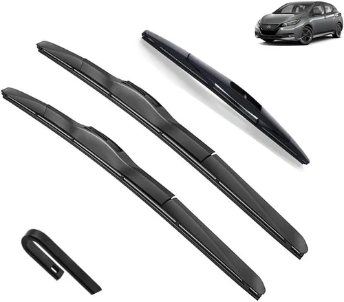Miniatura 8 de Escobillas de limpiaparabrisas compatibles con Nissan Leaf 2 MK2 2017-2023 ZE1 Plus - Escobillas para parabrisas delantero y trasero, Essuie-glace