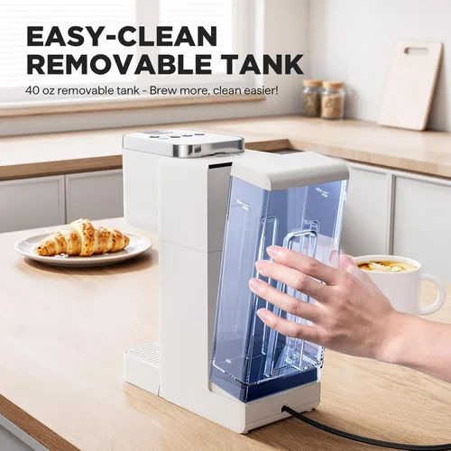 Miniatura 6 de Tastyle Cafetera de Una Sola Porción, Máquina de Café Helado y Caliente para Cápsulas K y Café Molido, Diseño Compacto, Depósito de Agua Extraíble