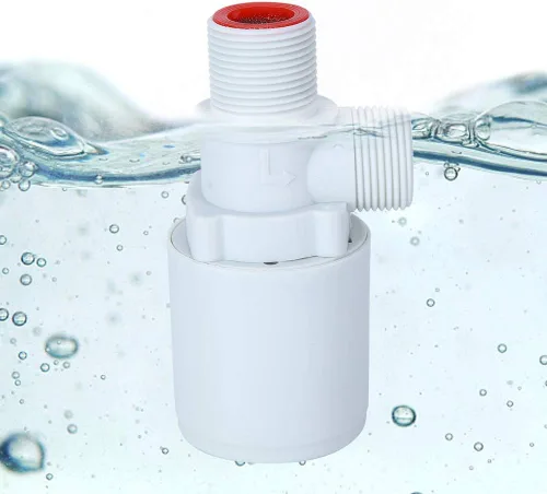 Miniatura 4 de Estink Válvula de flotador automática, rosca de 3/4 pulgadas, control de nivel de agua vertical de plástico con filtro, válvula de bola con sensor