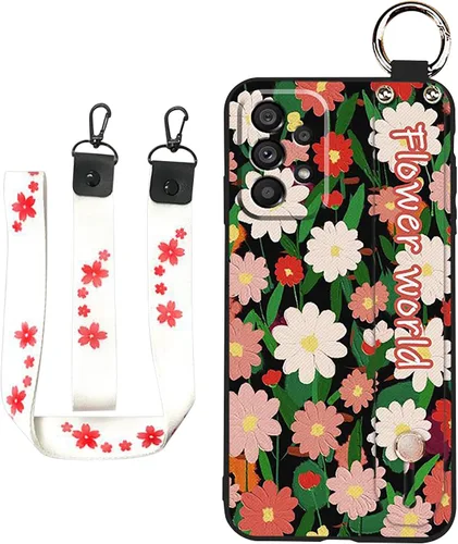 Miniatura 10 de Funda cruzada compatible con Samsung Galaxy A52 5G, con correa para la muñeca, cordón de silicona suave a prueba de golpes, funda protectora