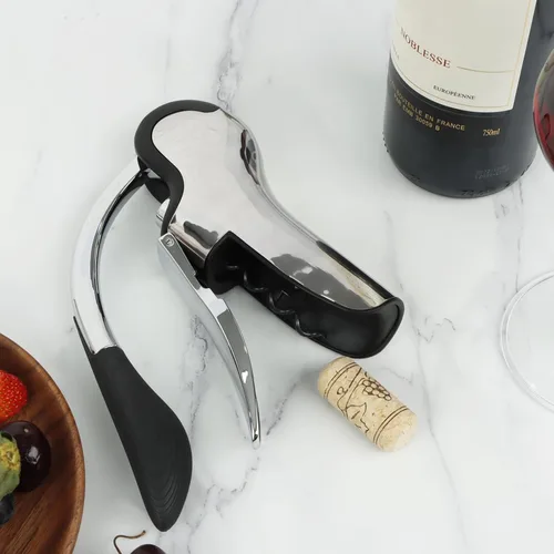 Miniatura 7 de KAYCROWN Abrebotellas de vino de acero inoxidable, sacacorchos de palanca vertical con diseño de cortador de lámina incorporado, sacacorchos de mano