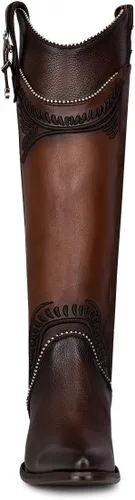 Miniatura 3 de Cuadra Botas altas de mujer en piel bovina con cremallera marrón