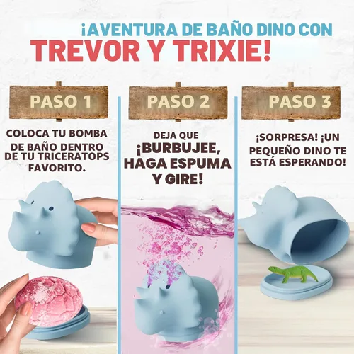 Miniatura 3 de Bombas de baño 100% naturales para niños con juguetes sorpresa en el interior con difusores de dinosaurios seguros para niños - Paquete de 12 bombas