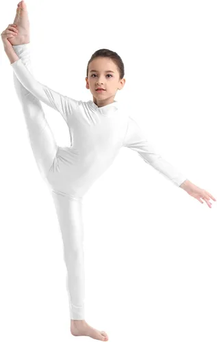 Miniatura 26 de Body de manga larga para niños y niñas, con cuello alto, cuerpo completo, leotardo de gimnasia