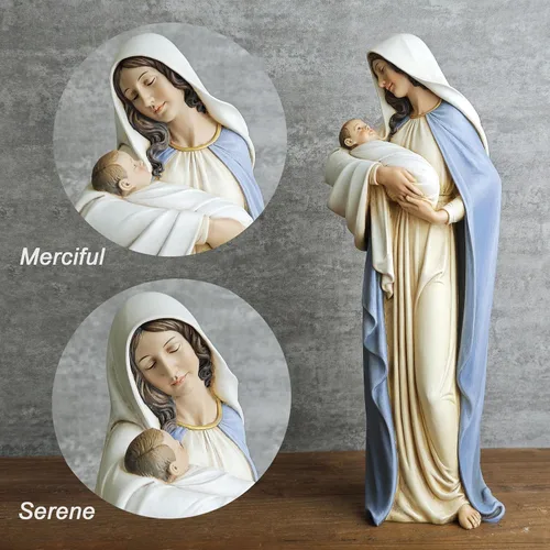 Miniatura 2 de Estatua católica BC de la Madonna con el Niño, Figura de la Santísima Virgen María, Regalo religioso de la Madre Sagrada para mamá, 12.75