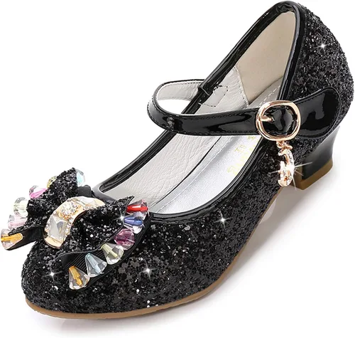 Cadidi Dinos Zapatos de vestir para niñas con tacón de fiesta de boda Mary Jane Princess Flower Shoes (bebéniño pequeñoniño grande)