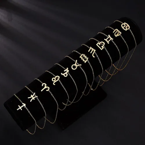 Miniatura 7 de Juego de 2 collares del zodiaco con 12 constelaciones de luna