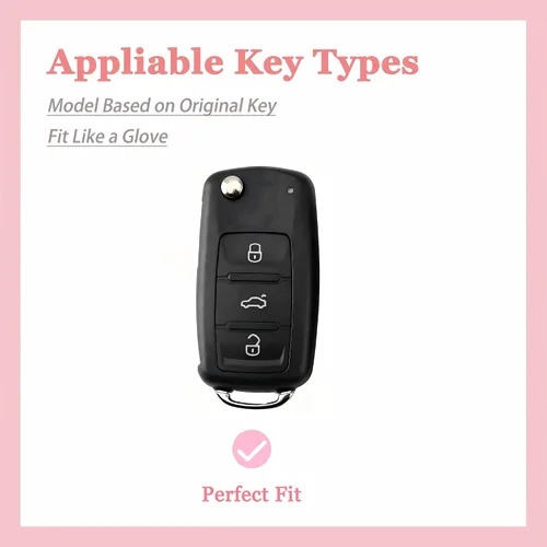 Miniatura 2 de TECARATE Funda para llavero VW – Funda de TPU suave compatible con VW Jetta Atlas Golf Polo Passat MK8 Tiguan Beetle Gti Smart Remote Key (3 botones)