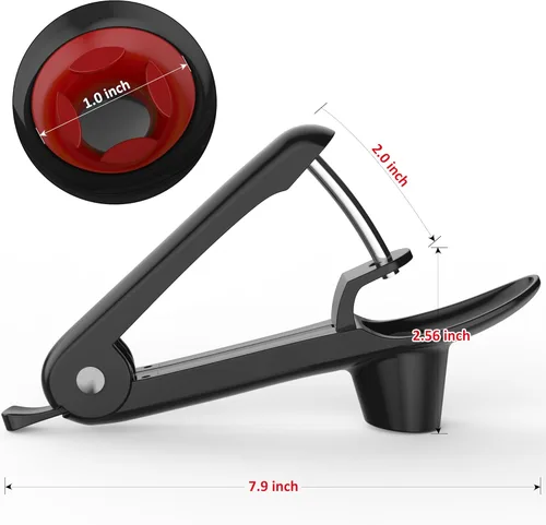 Miniatura 5 de Cherry Pitter - Makmzoon Cherries Corer Cherry Removedor de Cerezas, herramienta de acero inoxidable para hacer mermelada de cereza (negro)