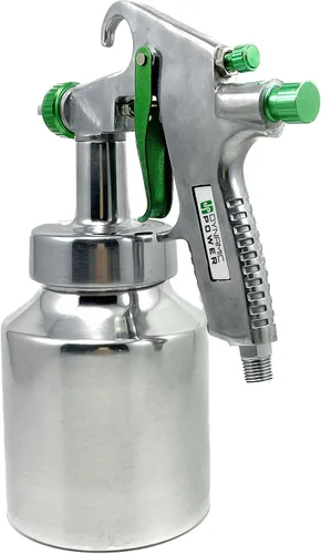 Miniatura 3 de DYNAMIC POWER Pistola pulverizadora de aire de acero inoxidable con boquillas de 0.071 in/0.087 in - Taza de 1000 CC, 45 PSI, perfecta para pintura