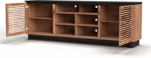 Miniatura 2 de Graceland - Soporte de TV moderno de mediados de siglo de 85 pulgadas para televisores de 95 pulgadas, consola multimedia de madera totalmente