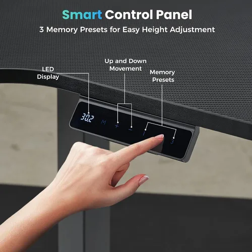 Miniatura 6 de EUREKA ERGONOMIC Escritorio eléctrico de pie en forma de L de 55 pulgadas, escritorio para juegos de computadora de altura ajustable con bandeja