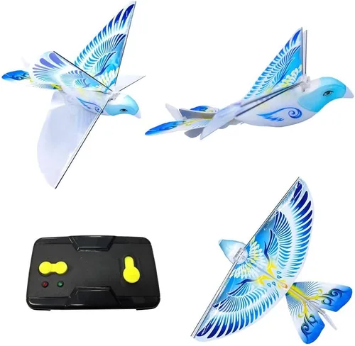 Miniatura 3 de MUKIKIM eBird Paloma Azul - Juguete de Ave RC Volador para Niños. Helicóptero de Aves con Alas Aleteantes Biónicas, Control Remoto