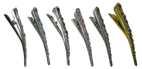 Miniatura 2 de NM110-2-6d1 - Juego de 6 pinzas de metal resistentes para el cabello para mujeres y niñas