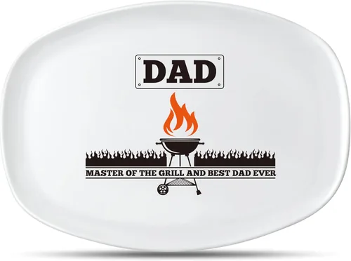 Miniatura 12 de R HORSE Plato de Parrilla para Papá Regalo Papá BBQ Bandeja de Servir Plato Platos Blancos Ovalados Platos de Servir Abuelo Papá Navidad Año Nuevo