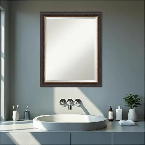 Miniatura 7 de Amanti Art Espejo de baño de madera, espejo de pared negro Ashton para usar como espejo de tocador de baño sobre el fregadero