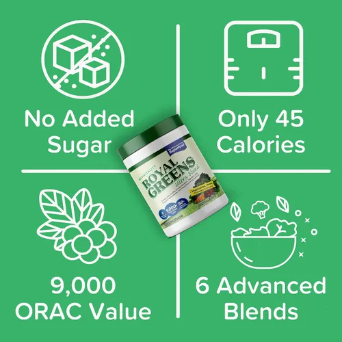 Miniatura 3 de New Vitality Royal Greens Ultra Superfood Polvo vegetal saludable con probióticos, enzimas, antioxidantes, pasto de trigo y verduras, 10.75 onzas