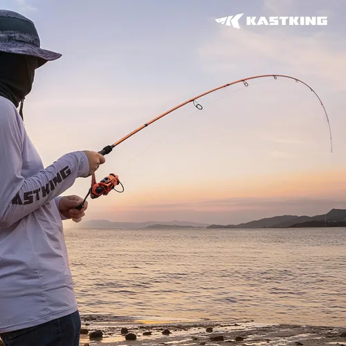 Miniatura 2 de KastKing Lethal Blaze - Combo de caña de pescar y carrete de doble punta, combo de spinning y baitcaster, diseño de patrón de llama, caña de grafito