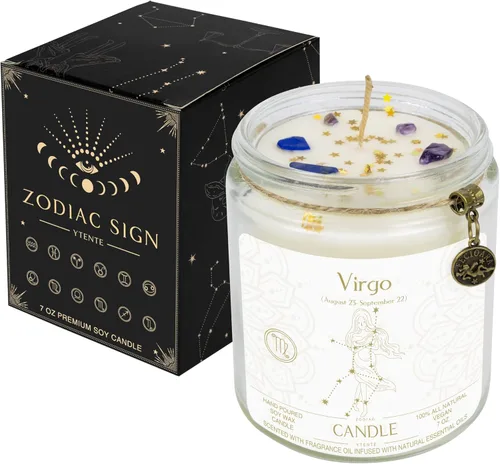 Velas de signo del zodiaco, velas con signo de cristal del zodiaco, velas perfumadas de astrología, regalos para mejores amigos, mujeres, hombres,
