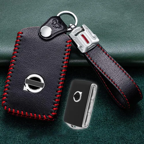 Miniatura 6 de 2022 Funda de llave de cuero para llavero de protección para Volvo XC40 XC60 XC90 S90 V90 Funda de llave inteligente con llaveros Accesorios Funda