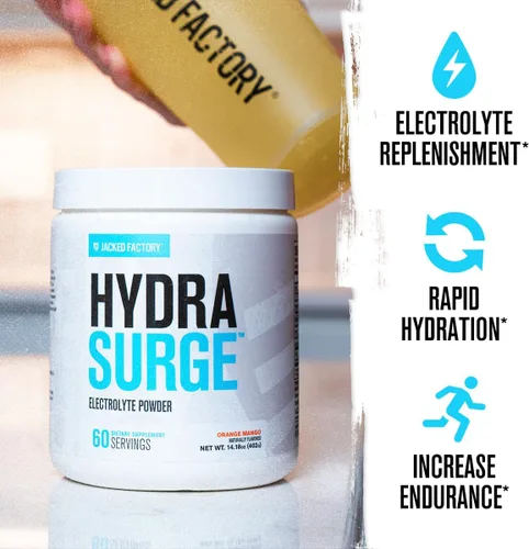 Miniatura 2 de Jacked Factory HYDRASURGE - Polvo de electrolitos – Suplemento de hidratación con minerales clave, sal marina del Himalaya, agua de coco, apto