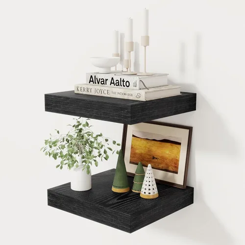 Fun Memories - Estante flotante de 12 pulgadas, estantes de pared de madera rústica para decoración y almacenamiento de pared, estante flotante de