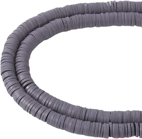 Miniatura 2 de Elecrelive Aproximadamente 380~400 cuentas espaciadoras redondas planas de arcilla polimérica de 0.118 pulgadas (0.118 in) hechas a mano con disco