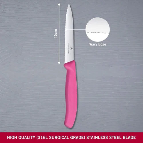 Miniatura 2 de Victorinox - 6.7736.L5 Victorinox Swiss Classic Cuchillo de pelar, 3.9 pulgadas, color rosa