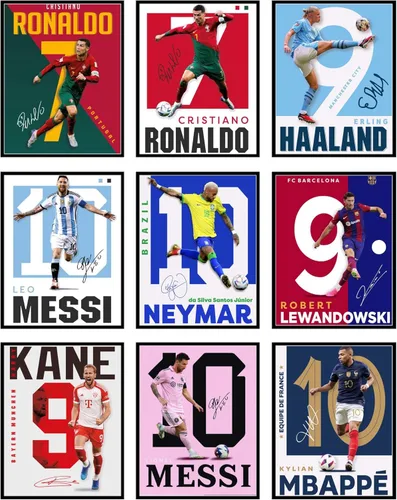 Miniatura 11 de BigWig Prints Pósteres de fútbol para dormitorio de niños, póster de jugador de fútbol, póster de Erling Haaland, Mbappe, Rodrygo, Gavi, Vini Jr