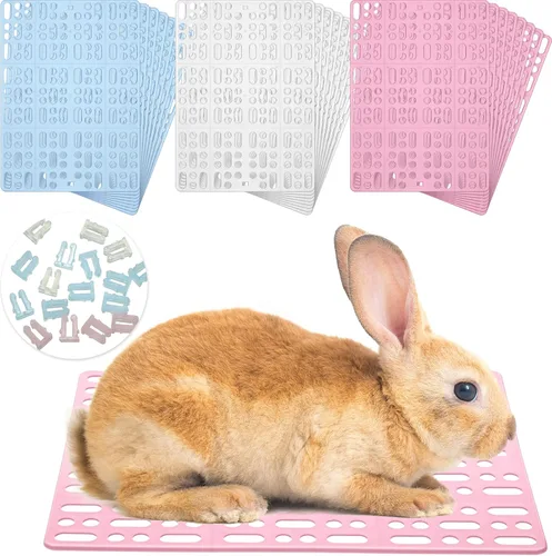 Miniatura 2 de BBTO 24 alfombrillas de plástico para jaula de conejo, almohadillas duraderas para patas de conejo, almohadillas de animales pequeños, alfombrilla