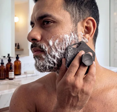 Miniatura 6 de The BEARD BLACK Limpiador de barba de silicona – Cepillo de limpieza profunda para barba para hombres – Exfoliante facial manual para eliminación