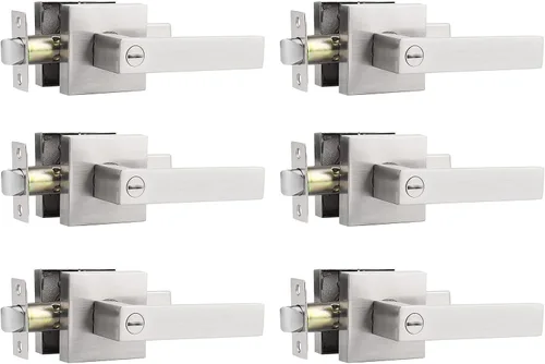 Miniatura 17 de Probrico Manijas de Puerta Negras Planas de Servicio Pesado Palancas Cuadradas de Privacidad para Puertas Interiores Manijas de Puerta para Negro