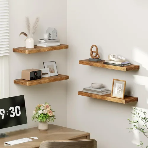 Miniatura 4 de RALGEND - Estantes flotantes para pared, juego de 4 con soportes invisibles de 1.5" de espesor, estantes colgantes de 23.6L x 7.9W estilo granja