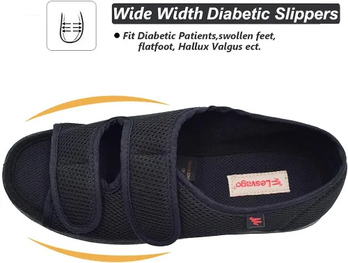 Miniatura 2 de WLESVAGO Sandalias diabéticas para mujer ancho ajustable para artritis y edema zapatos MS7008