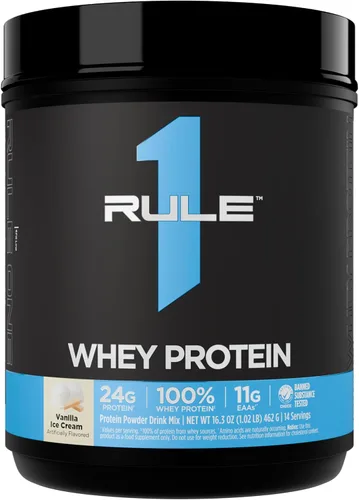 Miniatura 18 de Rule 1 Proteins Proteína de suero – 0.85 oz de proteína de acción rápida de fuentes de suero de leche con EAA y BCAA naturales para la recuperación