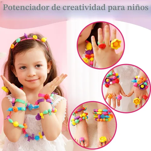Miniatura 4 de FunzBo - Juego de joyas para niños y niñas. Juguetes con cuentas para anillos, diademas, collares y pulseras para bricolaje, para manualidades, kit