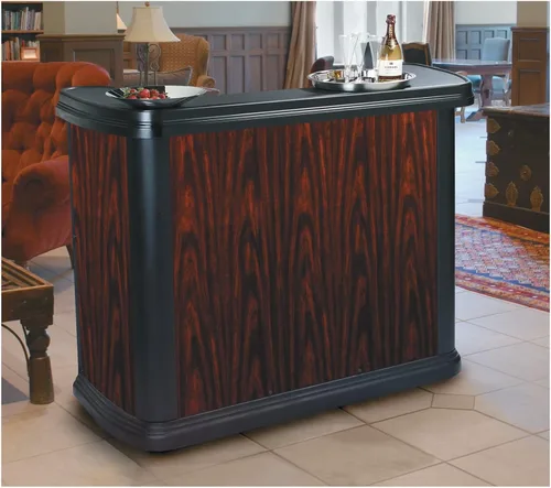 Miniatura 2 de Carlisle 7550 bar portable. Mesa elegante, contemporánea y excepcional para cerveza, vino y bebidas. Área de servicio de 56"., Madera de cerezo, 1
