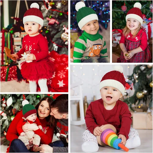Miniatura 5 de Century Star Baby Christmas Hat Knit Santa Hat Winter Baby Boy Girl Christmas Xmas Newborn Toddler Kids Christmas Beanie