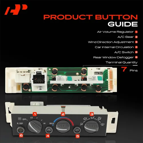 Miniatura 3 de A-Premium Módulo de Panel de Control de Clima de Calefacción/A/C con Desempañador de Ventana Trasera Compatible con Vehículos Chevy, Cadillac y GMC