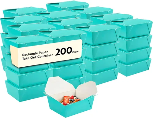 Miniatura 68 de Restaurantware Bio Tek - Cajas para llevar de 30 onzas, 200 loncheras para llevar, cierre de tabulación, resistentes al calor, desechables, de papel
