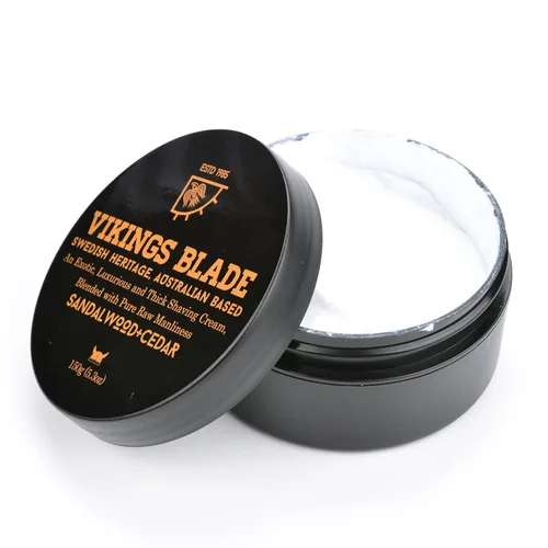 Miniatura 4 de Vikings Blade Crema de afeitado de lujo, patrimonio tradicional sueco, madera de sándalo y cedro rojo del Pacífico, 100% pura virilidad 5.3 oz